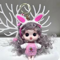 Cartoon Joint Movable Star Eye Princess Barbie Doll Keychain Exquisite Girl Toy Bag Pendant juoda
