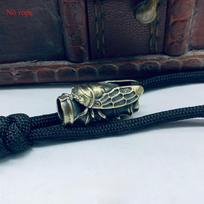 1Pc Bamboo Cicada Brass Knife Beads DIY Paracord Beads Lanyard Key Chain Pendant Accessories Outdoor Tool Umbrella Rope Hangings žalvaris