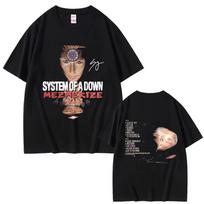 90s Rock Band System of A Down Mezmerize Graphic Tshirts Male Fashion Oversized Streetwear Men's Women Alternative Metal T-shirt M
