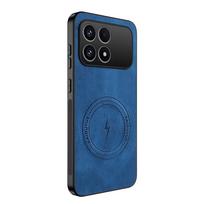 For Poco F8 Pro New Leather Matte Frosted Magnetic Phone Case For Mi POCO F8 Pro Shockproof Bumper Soft Cover POCO F8 Pro Shell POCO F8 Pro mėlyna