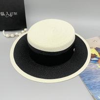 Net raudona šiaudinė skrybėlė moteriai vasarinė retro britiška plokščia viršaus skrybėlė korėjietiška versija mažos šviežios spalvos paplūdimio apsauga nuo saulės skydelis skrybėlė moteriai juoda