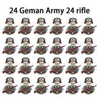 Antrojo pasaulinio karo karinės figūrėlės kariai armijos konstravimo kaladėlės surinkimo kaladėlės nacionalinės armijos ginklai vaikų žaislai