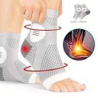 1Pair Ankle Compression Socks With Arch Support Open Toe Design For Neuropathy Pain Relief And Improved Circulation M pilkai balta spalva