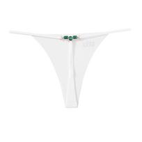 TERMEZY Women's Sexy Ice Silk Thongs Crystal-Embellished Thin Strap Seamless T-back Solid Color Skin-Friendly Body-Hugging Underwear M balta