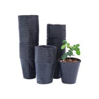 100 vnt. sodinimo plastikinių daigų maišelių, daigų vazonų, vienkartinių gėlių vazonų 8*8cm One Size juoda