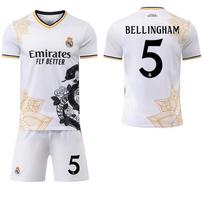 2025-26 Real Madrid balta gyvatės specialiojo leidimo namų marškinėliai #7 Vinícius #5 Bellingham #9Mbappé Futbolo marškinėliai XXL