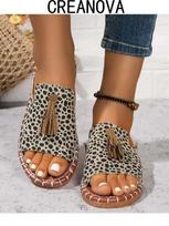 Women's Flat Sandals With Tassels, Plus Size Beach Shoes 41