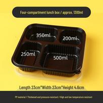 Thickened Food-grade Plastic Bento Box with 3, 4, or 5 Compartments