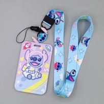 New Stitch Card Holder Anti-lost Cartoon Neck Strap Card Holder nd Girls Toy Lanyard Badge Clip Present High Quality W145598WW-