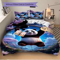 3pcs Kung Fu Panda Bedding Set - Includes One Quilt Cover and Two Pillowcases (No Core) - Home Decor, Festival Gift, Polyester Fabric, Anime 135x200cm