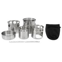 Non Slip Support Camping Cookware Set Stainless Steel Cooking Pot Set Camping Pot Set  Camping Camping Cookware Set