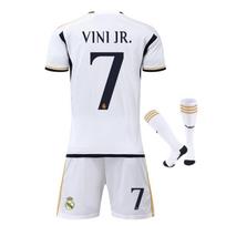 Real Madrid Vinicius Vaikų Sportinis Rinkinys - Futbolo Marškinėlių Rinkinys - Poliesteris - 130-140 cm - Baltas 100-110 CM balta