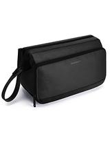 BAGSMART vyriška kosmetinė, plati anga, kelioninė, atspari vandeniui, higienos ir skutimosi krepšys voniai, dušui, kelionės reikmenys L28-W17-H7.3 CM juoda