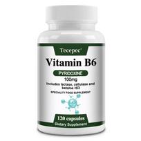 Vitaminas B6 (Piridoksinas) 100 mg maisto papildas, 120 kapsulių buteliuke 120 Capsules