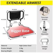 Bed Anti-Fall Safety Handrail Bedside Guard Rail Guard Storage Pouch Elderly Pregnant Patients Disabled Bedside Handrail Extendable Upgrade black
