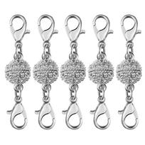 5 Sets/Lot Magnetic Clasps With Lobster Clasps Connectors Round Ball Magnetic Clasps For Jewelry Making DIY Bracelet Necklace 8mm gray
