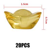 10PCS Citrine Yuanbao Feng Shui Decoration Yuan Bao Ingot Lucky Home Blessing Ornament Gifts 1.5cmx1cm