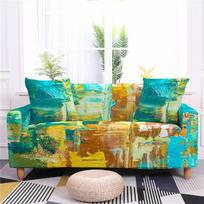 Graffiti Elements Elastinis sofos užvalkalas porankio sofos užvalkalas Nuimami užvalkalai nuo kosulio Plaunami viskas įskaičiuota Slipcover atlošimo užvalkalas 1 seater 90-140cm