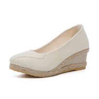Loafers Pleištai Espadrilės Moterims Siurbliai Laisvalaikio užsegami batai Moterims Patogus vaikščiojimas Elegantiški batai su kulnais Zapatos De Damas Elegantes 34