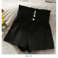 High Waist Denim Shorts Female Summer Retro Student Korean Version Was Thin and Wild Loose Wide-leg Shorts S juoda