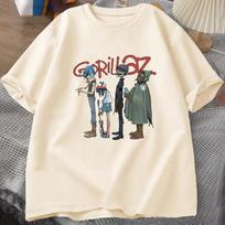 Music Band Gorillaz PUNK ROCK T Shirt Men Women Summer 90s O-neck Cotton Short Sleeve T-shirts Clothes Vintage Clothing XS