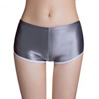 Women Boxers Moisture-wicking Ice Silk Women's Underpants with High Elasticity Slim Fit for Daily Wear Solid Color Mid Waist One Size tamsiai pilka spalva