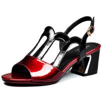 Women's Sandals Retro Large Size Fish Mouth High Heeled Sandals Heightened Sandals Beach Office Sandals 40