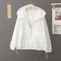 Women Summer Loose Thin Design Breathable Sunscreen Coat Outdoor Thin Quick-Drying Top XL mėlyna