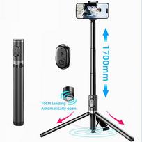 1.7M Portable Mobile Stand Monopod Selfie Stick Tripod with Wireless Bluetooth Remote for iPhone Samsung Huawei Xiaomi No light