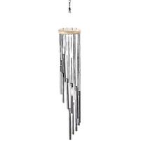 Vėjo varpelis su 12 aliuminio vamzdeliais, skirtas sodui, terasai, balkonui (vidui ir laukui) silver tube