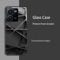 For Vivo Y35 2022 Y36 Y03 4G Case Cover Tempered Glass Case Hard Coque Bumper For Vivo V25 V25E Y17S Y27S X80 Lite Protect Case For Vivo Y35 2022