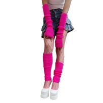 Cosplay Knitted Arm Sleeve with Leg Warmer Fishing Net Stocking for Performances 1 rožinė raudona spalva