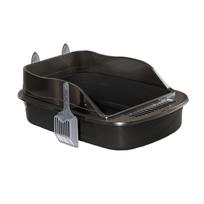 Open Litter Box Pet Cat Toilet Sand Box Kitten Toilet High Sided Bedpan Bedpan Sifting Litter Basin for Small and Large Cats juoda