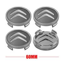 4 vnt. 60 mm automobilio ratų centriniai dangteliai Originalūs Citroen ratlankių dangteliai Citroen C1 C3 C4L VTS C-ELYSEE C5 C6 C2 C4 Picasso For Citroen pilka spalva