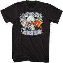 Bon Jovi - Mens 1989 Skull Man Short Sleeve T-Shirt S juoda