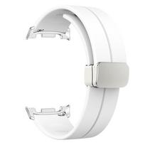 Minkštas silikoninis dirželis Samsung Galaxy Watch 8 40mm 44mm Magnetinis laikrodžio dirželis Galaxy Watch8 Classic 46mm Ultra 2025 Priedai Galaxy 8 40mm 44mm sidabro baltos spalvos