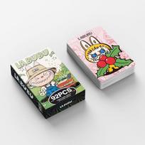 92 vnt./rinkinys Anime mielas Labubu mini Lomo kortelės dvipusės animacinės Po kortelės rinkinys dovanų žaislas Pocard žymekliai dovanos 92Pcs