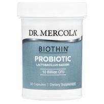 Dr. Mercola, biotino probiotikas, Lactobacillus gasseri, 10 milijardų KSV, 30 kapsulių