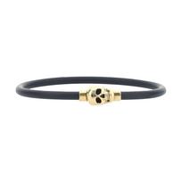 Alexander McQueen kaukolės tendencijos apyrankė vyriška apyrankė juoda 7058461AAIL8565 S