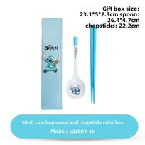 Disney Stitch indų rinkinys buitinis animacinis keraminis ryžių dubenėlis šaukštas valgymo lazdelės ryžių dubenėlis miela vaikų dovana