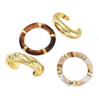 4Pcs/Set Women Bracelet Opening Adjustable High-Polishing Metal Layered Bracelets Wear-Resistant Stackable Bangles Wrist Jewelry auksinė