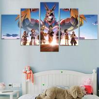5 dalių Boku No Hero Academia Plakatas Drobės Tapyba Mano Herojus Akademija Anime Sienų Menas HD Spausdinti Paveikslai Namų Dekoravimas 20x35cm*2  20x45cm*2  20x55cm*1