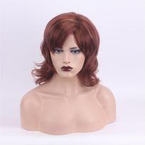 Moteriški Vidutinio ilgio banguoti sintetiniai perukai moterims Ombre Raudonai Ruda Blondinis perukas su kirpčiukais Cosplay Party kasdienis karščiui atsparus pluoštas plaukams aukso rudos spalvos