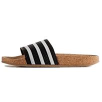Adidas Adilette kamštiniai šlepetės Juodos Moteriški sportbačiai Core-Black Avalynė-Balta Guma BA7211 35½ black