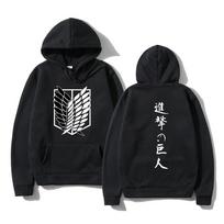 Attack on Titan Unisex mados megztiniai Megztiniai Japoniški Anime Hoodie Megztiniai Viršutiniai Shingeki No Kyojin Unisex drabužiai su gobtuvu 2XL