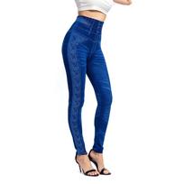 Moteriški antblauzdžiai Madingi džinsai Džinsiniai marginimai Jegging Slim Fitness elastingi besiūliai antblauzdžiai moterims S mėlyna