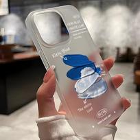 Mobiliųjų telefonų dėklai, skirti iPhone 11 13 15 Pro Max 12 14 Pro Max Case iPhone 16 15 Plus 13 Pro 12 Matinio tekstūros dažytos animacinės gėlės iPhone 11 balta