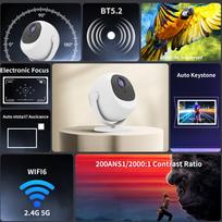 Salange P360 Mini Nešiojamas Namų Projektorius 4k Kinas Android11 Wifi 6 Bt5.2 Automatinė Korekcija 360° Pasukamas Lauko Išmanusis Projektorius Eu plug