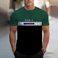 PARIS Raidės 3D Spausdinimo Marškinėliai Apvalia Kaklo Gaivūs Laisvalaikio Kvėpuojantys Patogūs Greitai Džiūstantys Vyriški Marškinėliai S