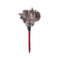 38cm Struso plunksnų šluotelė Medinė rankena Antistatinė Natūralus pilkas kailis Namams 38cm gray